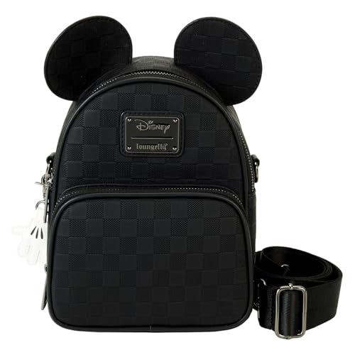 Loungefly Mickey Mouse Checkered Texture Convertible Mini Backpack & Crossbody Bag