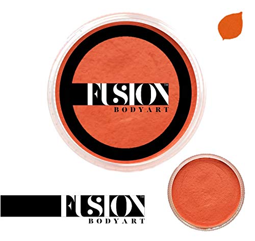 Fusion Body Art Pro Face Paint | Prime Orange Zest (32gm), Professional Quality Water Activated Face and Body Paint Supplies Single Makeup Cake