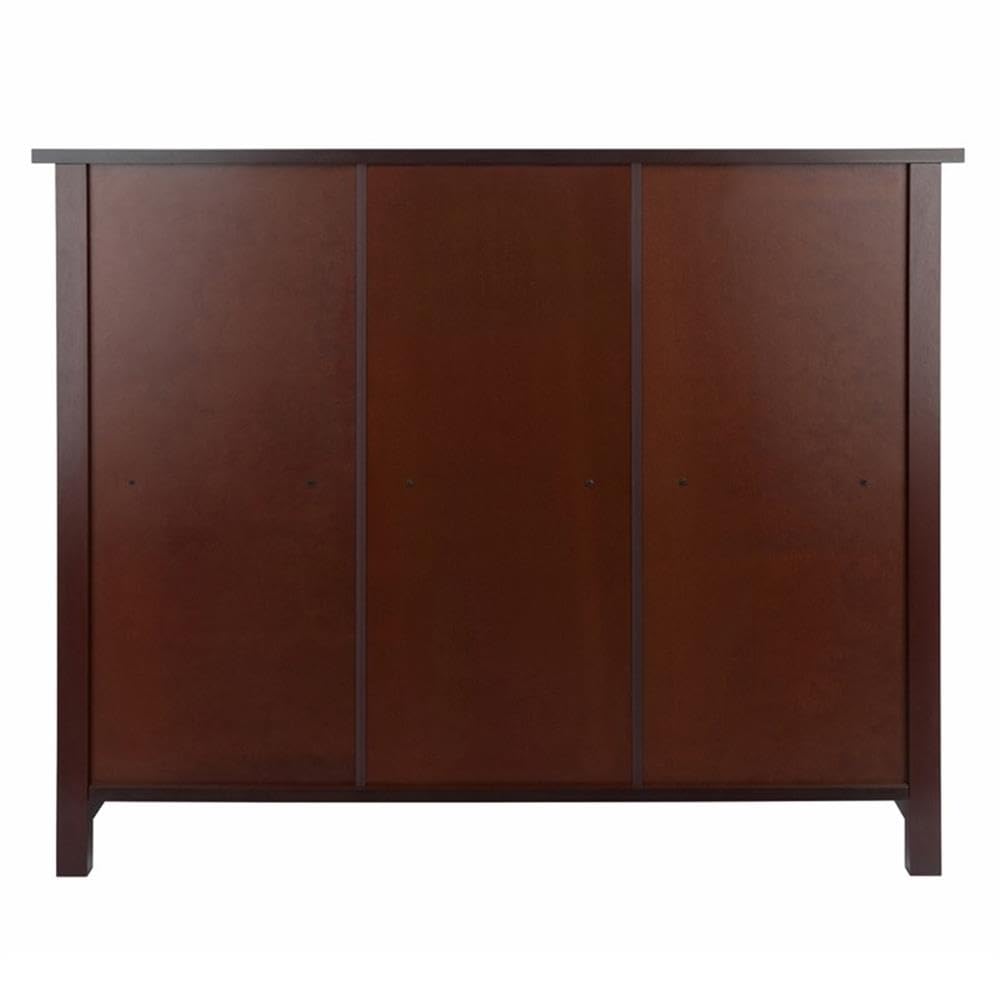 Winsome Wood Milan 4-Pc Storage Shelf with 3 Foldable Woven Baskets - Walnut