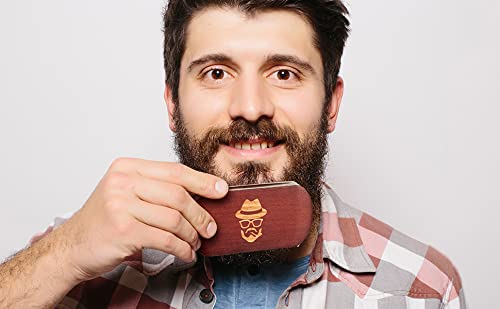 Beard Brush, 100% Boar Bristle Natural Black Walnut Wood Beard Comb Hair Mustache Shaving Brush Facial Hair Brush Beauty and Personal Care Sosoon