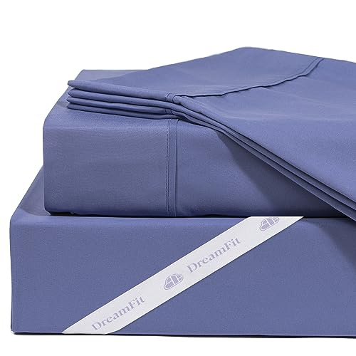 DreamFit DreamChill Cooling Bamboo Viscose Sheets For Hot Sleepers With Elastic Corner Straps 20 inch Extra Deep Pocket Breathable Silky Soft 100%