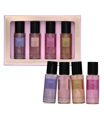 Victoria's Secret Fragrance Mist Collection 4 Piece Shimmer Mini Gift Set, Assorted Scents Beauty and Personal Care Victoria's Secret Default Title