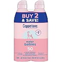 Coppertone WaterBabies Sunscreen Spray SPF 50, Spray On Sunscreen for Babies, Water Resistant, Pediatrician Recommended, 6 Oz, Pack of 2