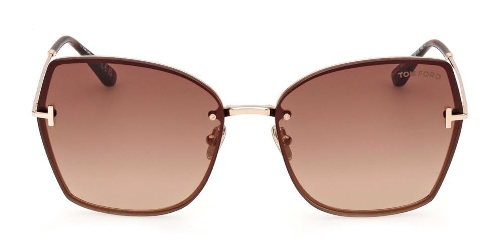 Tom Ford NICKIE-02 FT 1107 Shiny Rose Gold/Brown Shaded 62/16/140 unisex Sunglasses