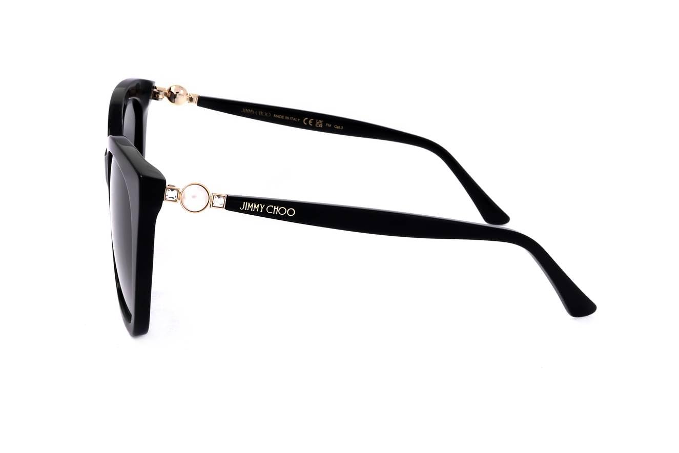 JIMMY CHOO RUA/G/S Black Silver/Dark Grey Shaded 56/18/145 women Sunglasses