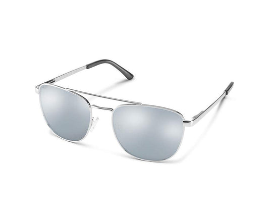 Suncloud Fairlane Polarized Sunglasses in Matte Silver with Silver Mirror 54mm
