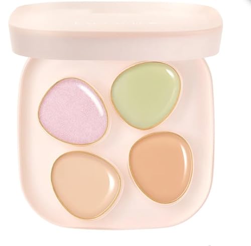 1PC To One Concealer, Multi Purpose Moisturizing 4 Color Cream Concealer Highlighter Palette to Create Flawless Makeup, 1.7g (02)