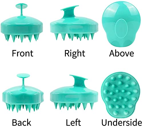 Ithyes Shampoo Brush Silicon Scalp Massager Hair Brush Wet Dry Comb Head Rubber Care Improve Blood Circulation for Men,Women Pets, Pack 2 Green