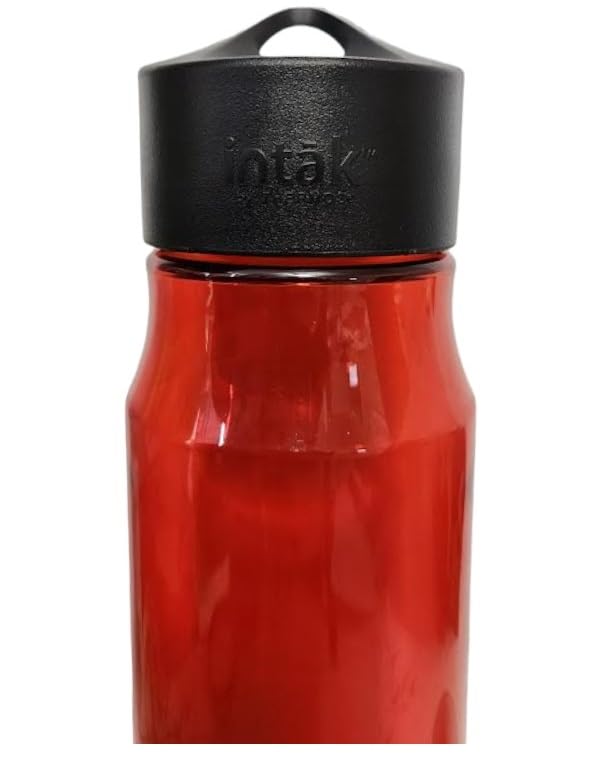 THERMOS intak Hydration Water Bottle Portable Plastic With Handle, Red, 26oz, Pack of 2