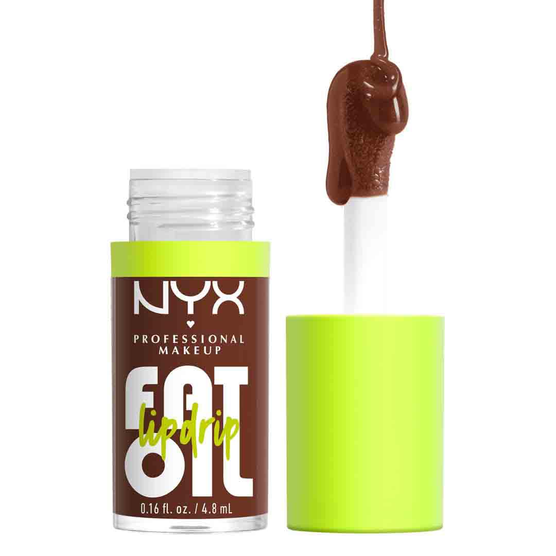 NYX PROFESSIONAL MAKEUP Fat Oil Lip Drip, Moisturizing, Shiny and Vegan Tinted Lip Gloss - Livin the Cream (Dusty Brown)