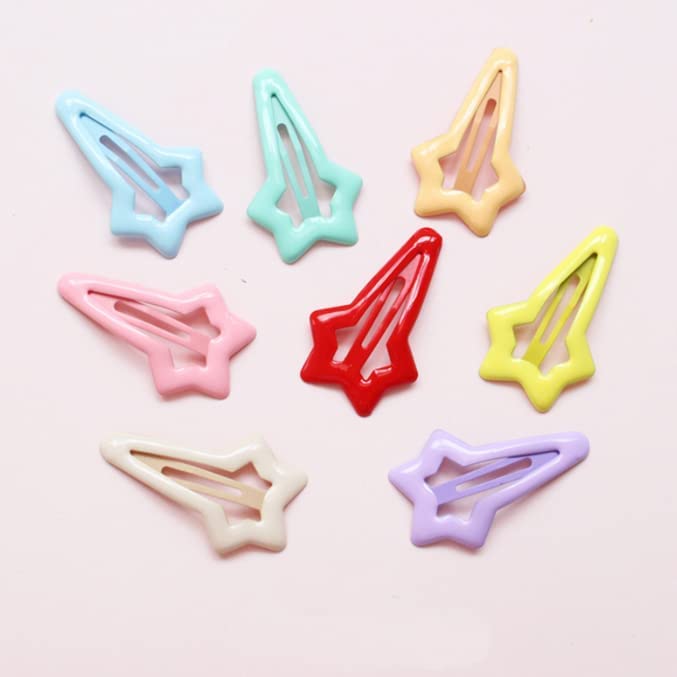 Duehut HLLMX 10 PCS Colorful Stars Duckbill Clip Hair Clip Non-slip Toddlers Colorful Cute Lovely Metal Hair Barrettes Hair Accessories for Kids Teens
