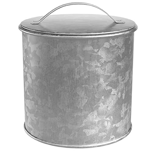 Amici Home Newport Galvanized Metal Canister | Dry Food Storage Container - 56 Ounce Capacity | Farmhouse Décor | Rustic Metal Canister for Kitchen…