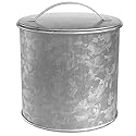 Amici Home Newport Galvanized Metal Canister | Dry Food Storage Container - 56 Ounce Capacity | Farmhouse Décor | Rustic Metal Canister for Kitchen…