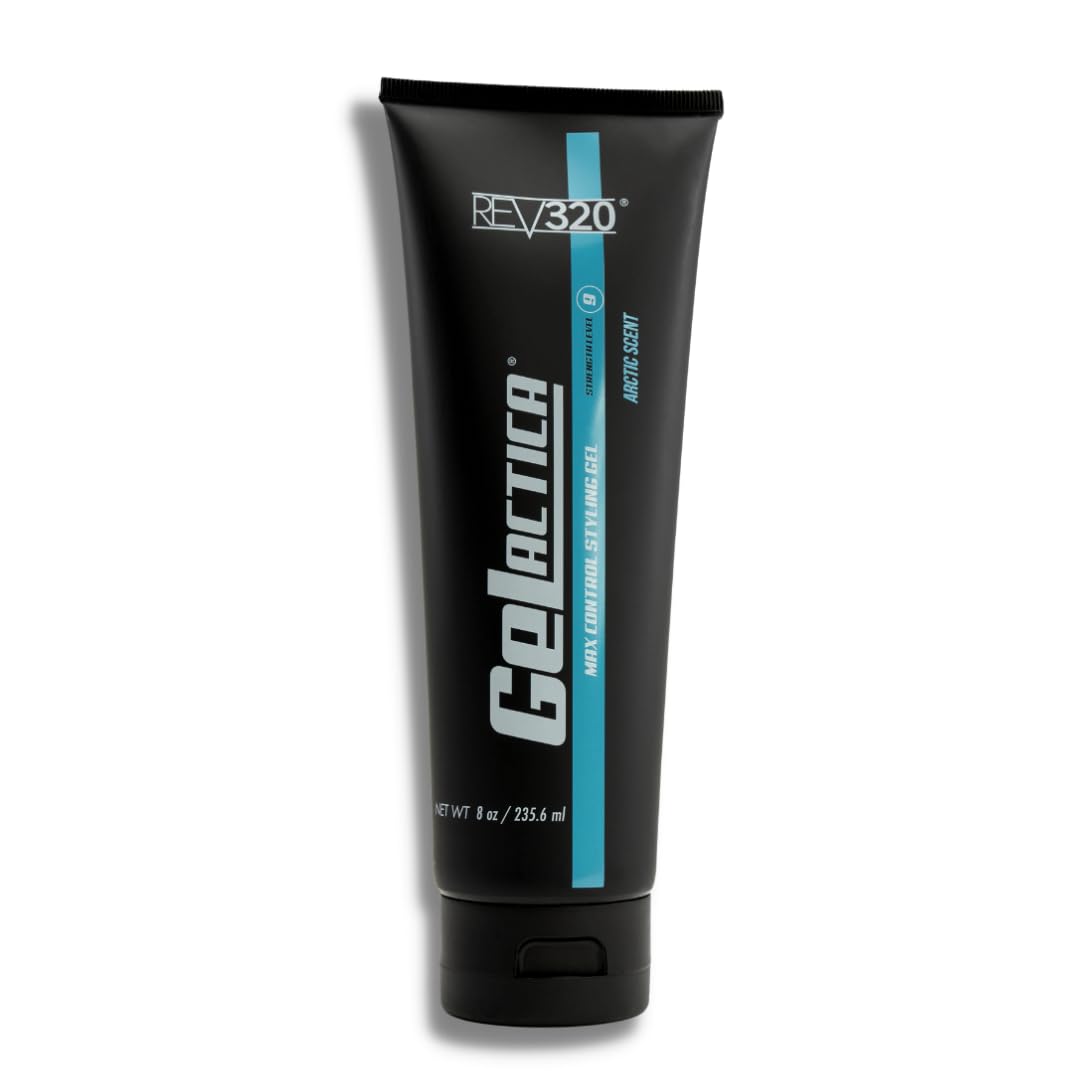 Rev320 Hair Gel for Men - Alcohol-Free, Strong Hold Styling Gel - Natural Extracts for Long-Lasting Hold and Shine, Slick Back Hair Gel
