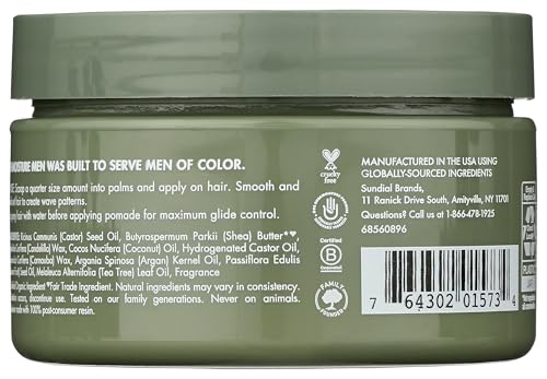 SheaMoisture Men Waves Pomade Argan Oil and Shea Butter - Hair Care Styling Product for Frizz Control and Waves - Men's styling hair wax 4 oz (1)