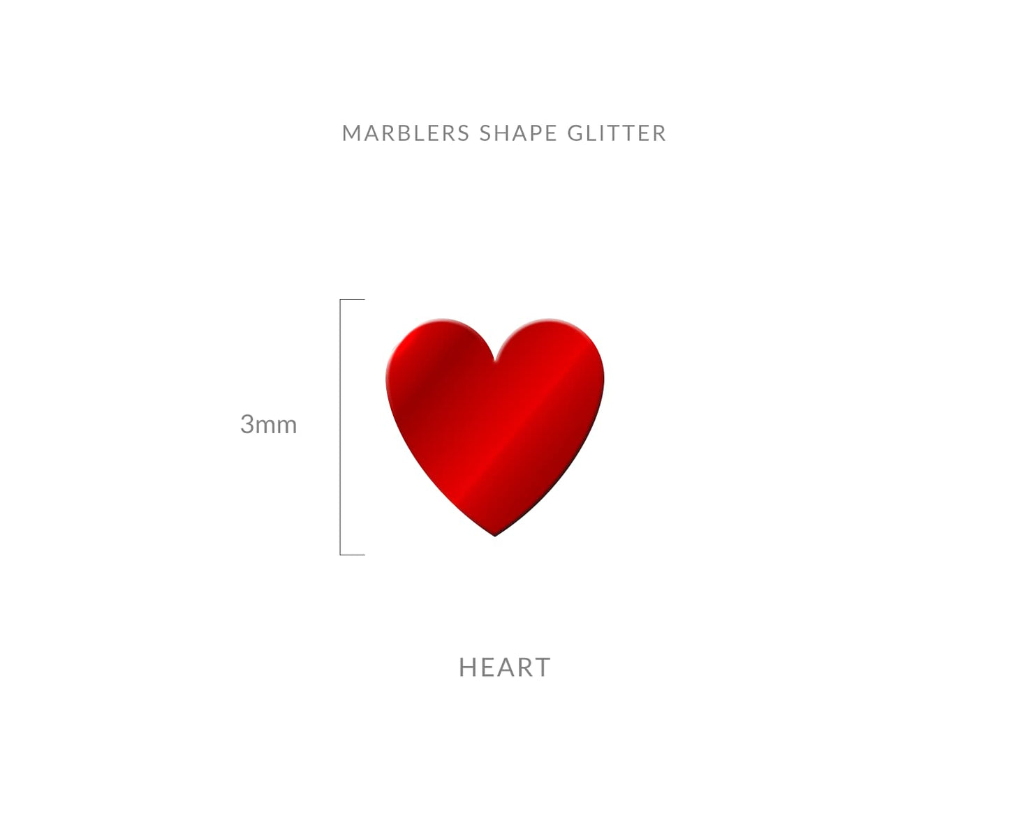 MARBLERS [Heart] Shape Glitter for Body & Face 0.11oz (3g) | Flake | Non-Toxic | Vegan | Cruelty-Free | Eyeshadow, Nail Polish, Nail Art | Festival