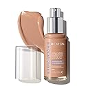 Revlon Illuminance Skin-Caring Liquid Foundation, Hyaluronic Acid, Hydrating and Nourishing Formula with Medium Coverage, 401 Light Coffee, 1 fl oz