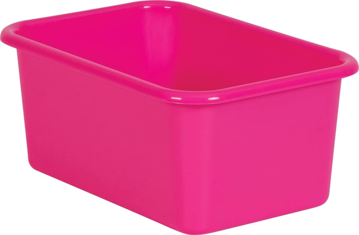 Teacher Created Resources® Pink Small Plastic Storage Bin