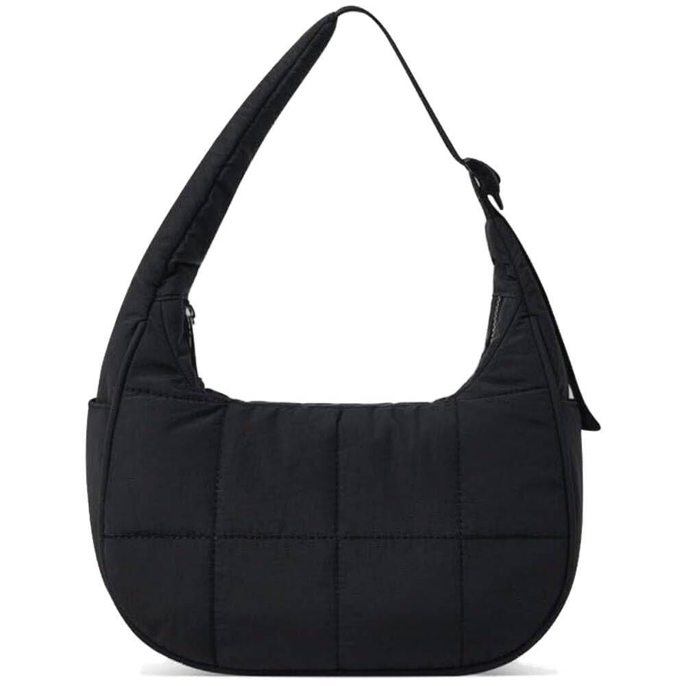 Small Crescent Puffer Purse Shoulder Bag for Women Nylon Quilted Purses Bag Adjustable Shoulder Strap Puffy bag
