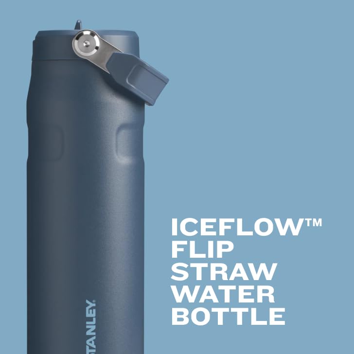Stanley IceFlow Flip Straw 2.0 Water Bottle 16 OZ | Built-In Straw with Larger Opening | Lightweight & Leak-Resistant | Insulated Stainless Steel…