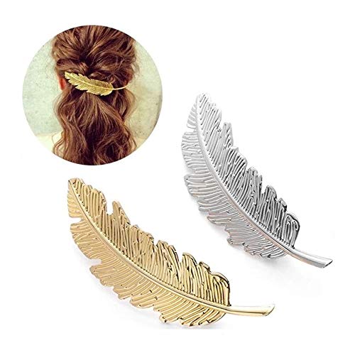 Drayas Minimalism Style Hair Clip for Women?Metal Hair Clips Geometric Patterns Hair Barrettes, Leaf Bowknot Hollow Round Triangle Moon hollow Hair