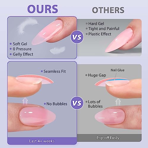 BTArtbox XCOATTIPS Natural Nail Tips - Extra Short Square Press On Nails Pink, Long Lasting Soft Gel Nails False Nail, Soak Off Acrylic Fake Nails Beauty and Personal Care BTArtbox