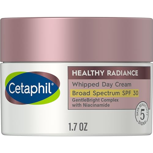 Cetaphil Face Day Cream, Healthy Radiance Whipped Day Cream w/SPF 30, Visibly Reduces Look of Dark Spots, Brightening Lotion, Designed for Sensitive