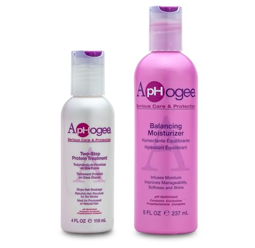 Aphogee Hair Care Double Bundle - Two-Step Protein Treatment (4 fl oz) & Balancing Moisturizer (8 fl oz)