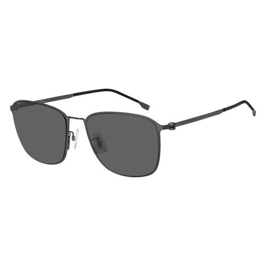 HUGO BOSS Unisex Sunglasses, Matte Dark Ruthenium, 59