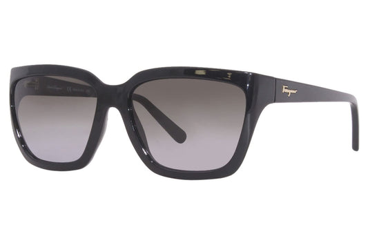 SALVATORE FERRAGAMO-SF1018S 001 Rectangle Sunglasses Black Gray