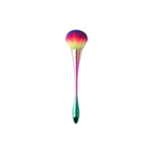 Nail Brushes Nail Art Dust Remover Brush, Aluminum Handle Soft Nail Dust Cleaning Brush Acrylic UV Gel Powder Removal Manicure Tool (Rainbow)