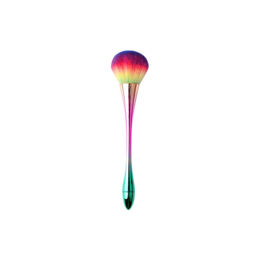 Nail Brushes Nail Art Dust Remover Brush, Aluminum Handle Soft Nail Dust Cleaning Brush Acrylic UV Gel Powder Removal Manicure Tool (Rainbow)