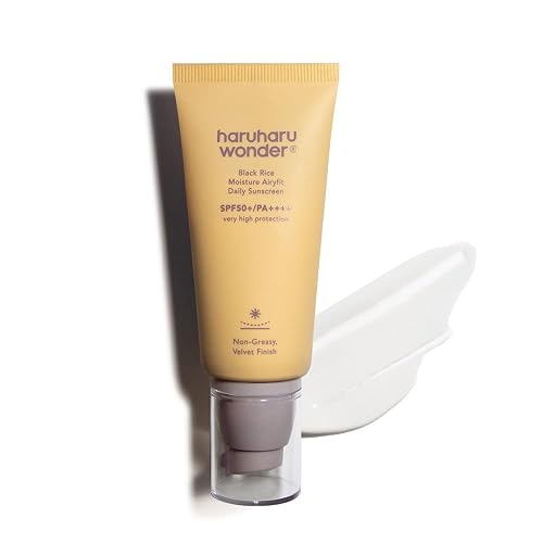 Haruharu Wonder Black Rice Moisture Airyfit Daily Sunscreen 1.69fl.oz - Velvet Finish, No White Cast, Hydrating, Moisturizing, Korean Skin Care