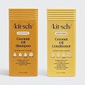 Kitsch Moisturizing Coconut Oil Liquid Shampoo and Conditioner Set for Women & Men - Coconut Oil Hair Care for Curly, Coily & Kinky Hair - Deep