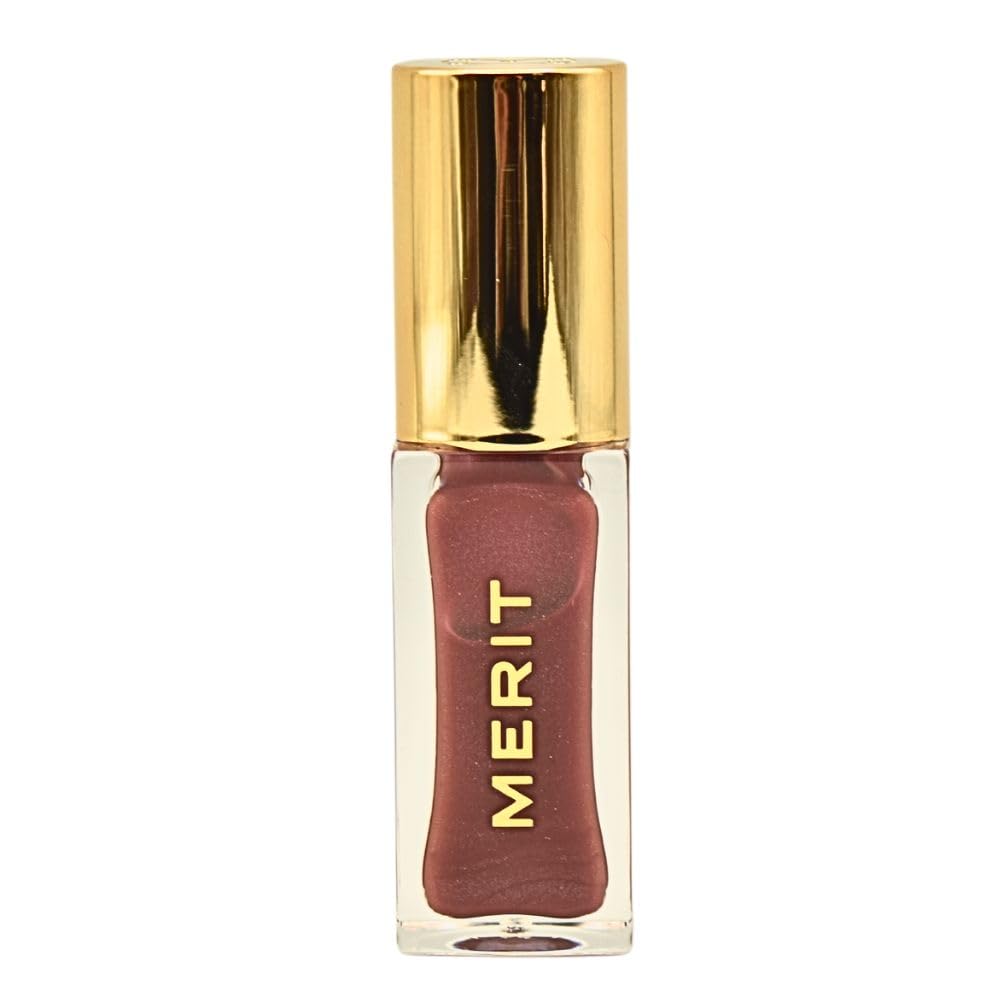 Merit Shade Slick Hydrating Tinted Lip Oil - Twin Set Mauve | Vegan Lip Gloss with Rosehip, Shea & Jojoba Oils for Moisturizing High-Shine Color