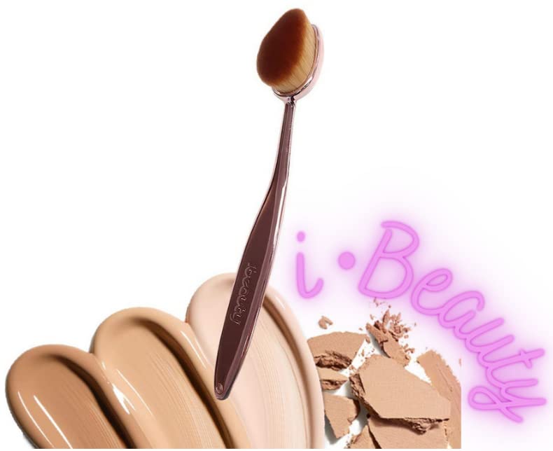 iBeauty™ Make Up Contour Brush FaceWand Mermaid Oval Soft Rose Gold- FB1011 (Powder) Cruelty Free - Vegan Friendly