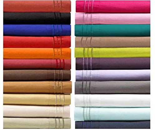Elegant Comfort Luxury Ultra-Soft 2-Piece Pillowcase Set - 1500 Premium Hotel Quality Microfiber Double Brushed - Wrinkle Resistant, King Size, White