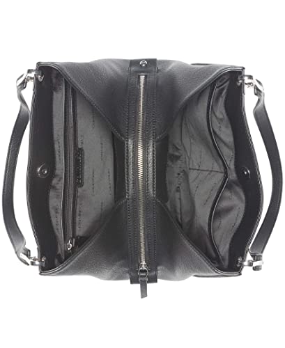 Calvin Klein Reyna Novelty Triple Compartment Shoulder Bag, Black/Silver Combo