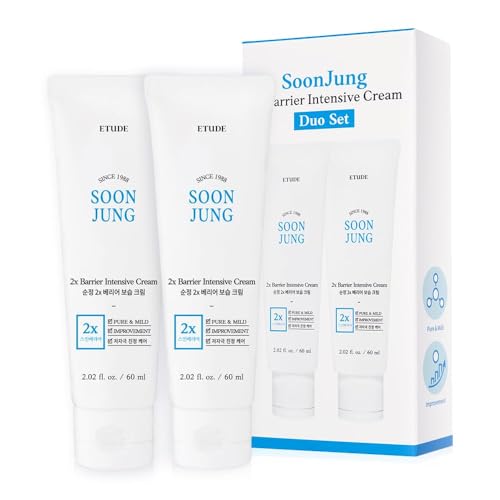 ETUDE SoonJung 2x Intensive Cream Duo Set for Barrier Repair | Rich Moist, Madecassoside & Panthenol for Soothing, Face Moisturizer for Sensitive Beauty and Personal Care ETUDE Default Title