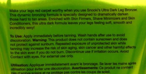Supre Snooki Ultra Dark Leg Bronzer W/ Hair Growth Inhibitors 6 OZ by Supre