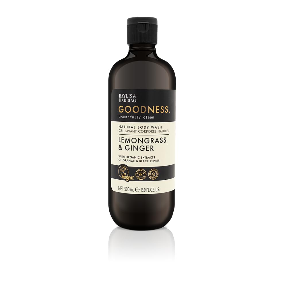 Baylis & Harding Liquid Body Wash Soap, Goodness, Lemongrass & Ginger, 16.9oz/500ml
