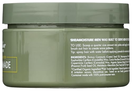 SheaMoisture Men Waves Pomade Argan Oil and Shea Butter - Hair Care Styling Product for Frizz Control and Waves - Men's styling hair wax 4 oz (1)