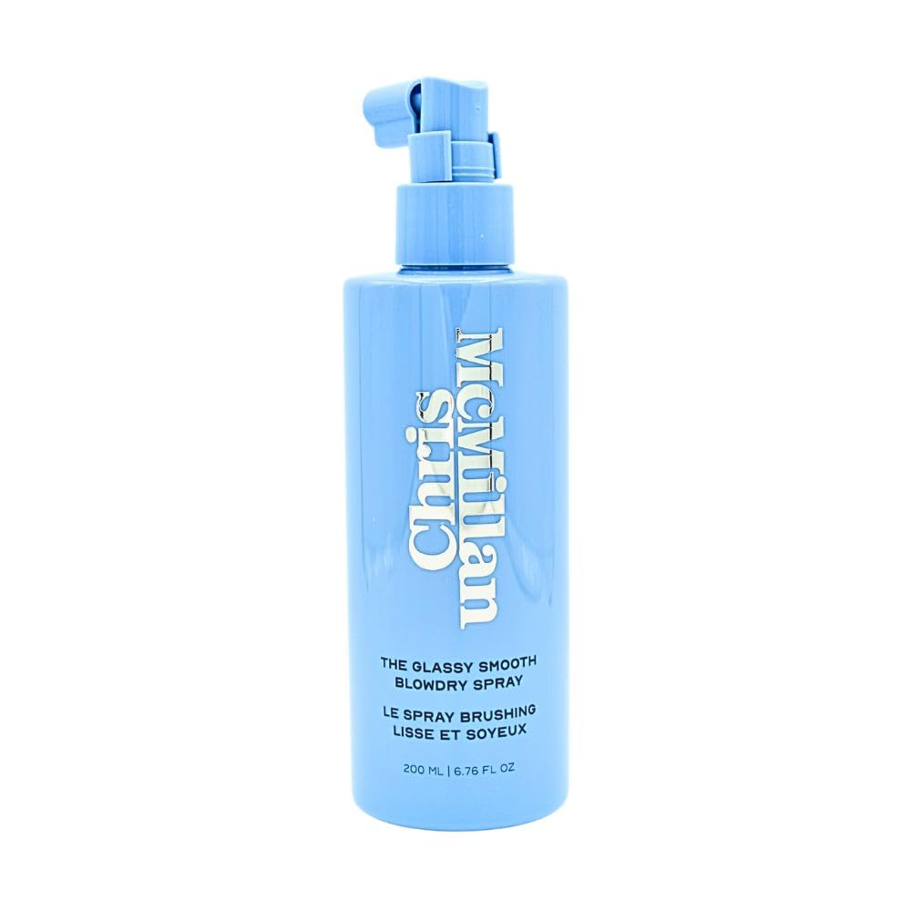Chris McMillan The Glassy Smooth Blowdry Spray for Frizz 6.76 oz/200 ml - Heat Protection, Shine, Frizz Control, Lightweight