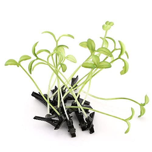 Dreamxue Funny Grass Hair Clips, 4 Pcs Bean Sprout Hairpins, Green Leaf Plant Antenna Hair Pins Hair Accessories for Women Girls Kids