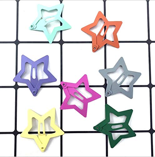 Duehut HLLMX 20 PCS Barrettes For Girls, Women, Toddlers Kids Colorful Hair Barrette Cute Lovely Metal Hair Snap Clips Fashion Stars Barrettes