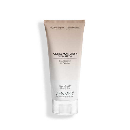 ZENMED Oil-Free Moisturizer with SPF 30-2 oz. 100% PABA-Free Light & Sheer Formula Helps Protect Sensitive & Troubled Skin Types For Oily & Acne Skin