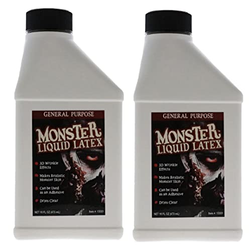 FX Monster Liquid Latex (2 Pack) For Halloween Costume, Zombie, Vampire, Monster Make Up & Dress Up, Special Effects, Parties and Cosplay, Face