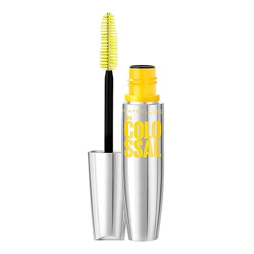Maybelline New York Volum' express the colossal washable mascara, volumizing, Platinum Black, 0.31 Fluid Ounce