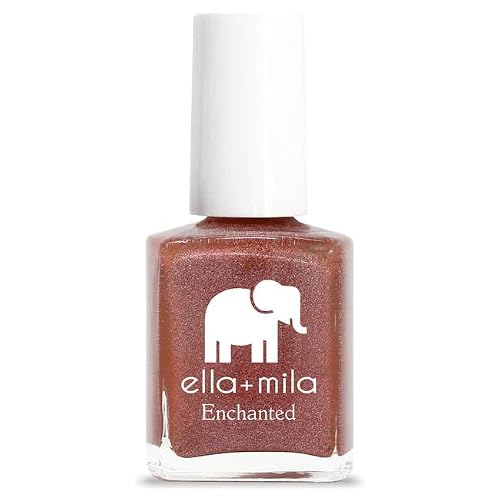 ella+mila Quick Dry Nail Polish - Long Lasting Chip Resistant Holographic Red-Orange Shimmer Nail Polish, Fast Drying Vegan Cruelty-Free Non-Gel Beauty & Personal Care ella+mila