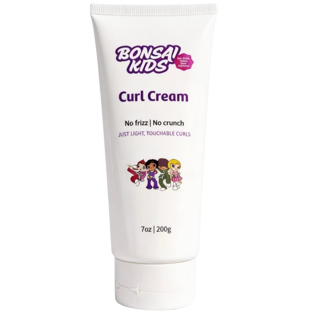 Bonsai Kids Curl Cream for Kids & Toddlers - Moisturizing Leave-In Curl Defining Cream for Curly, Coily & Wavy Hair, Frizz Control, Soft Hold
